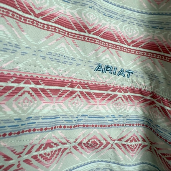 Ariat TEK Men's 2XL Long Sleeve Southwestern Print Button-Up Shirt Sweat Wicking - Picture 7 of 14